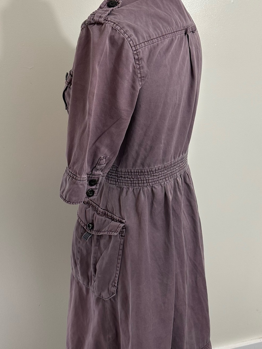 Maeve Plum Button-Front Midi Dress - Picture 3 of 4